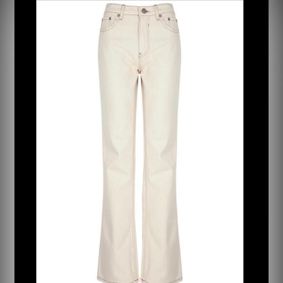 Free People We The Free Cream Bootleg Cream Denim Pants - Picture 1 of 12